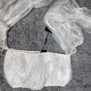 White Sheer Off the Shoulder Bandeau